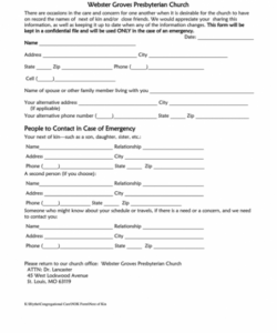 Best Next Of Kin Form Template Word Example