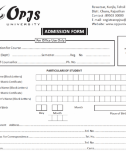 Best Primary School Admission Form Template  Sample