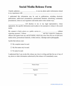 Best Video Release Form For Minors Template Pdf Example