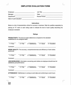 Costum 30 Day Evaluation Form Template Word Sample