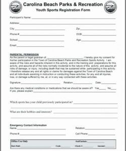 Costum Baseball Camp Registration Form Template Word Sample