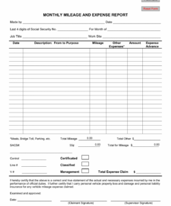 Costum Gas Mileage Reimbursement Form Template Excel Sample