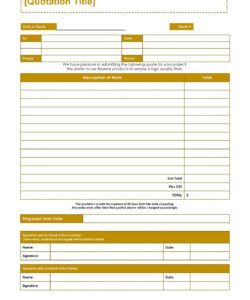 Costum Request For Quote Form Template Doc Example