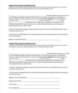 Costum Video Release Form For Minors Template Doc