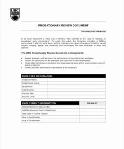 Editable 90 Day Probationary Period Form Template  Sample