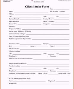 Editable Attorney Client Intake Form Template Excel Example