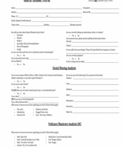 Editable Beauty Client Consultation Form Template  Example