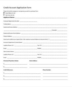 Editable Business Account Application Form Template Word