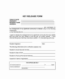 Editable Employee Key Issue Form Template Excel Example