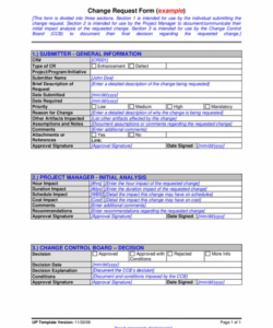 Editable Simple Change Request Form Template