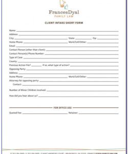 Free Attorney Client Intake Form Template Pdf