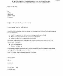 Free Authority To Act Form Template Excel Example