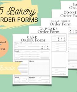 Free Bakery Cake Order Form Template  Sample