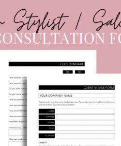 Free Beauty Salon Consultation Form Template Pdf