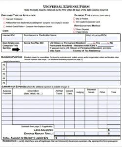 Free Business Expenses Claim Form Template Excel Sample