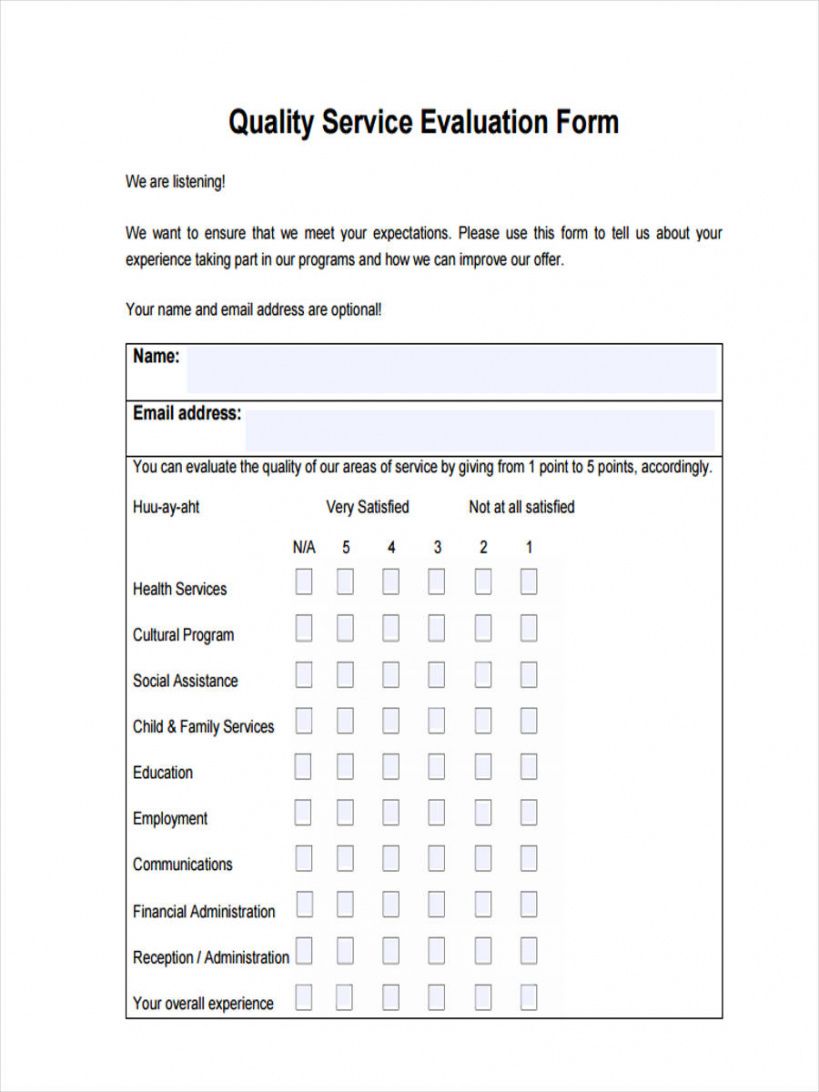 Free Evaluation Form Template For A Workshop Doc Sample