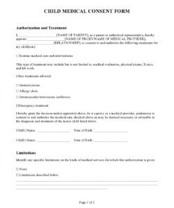 Free Grandparent Medical Consent Form Template Excel