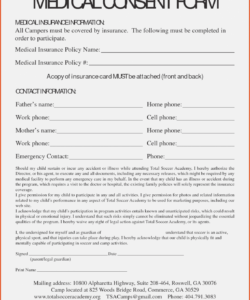 Free Grandparent Medical Consent Form Template Excel