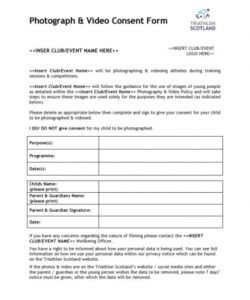 Free Media Release Consent Form Template Excel