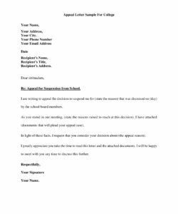 Free Student Appeal Form Template Word