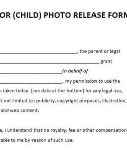 Minor Photo Release Form Template Doc Example