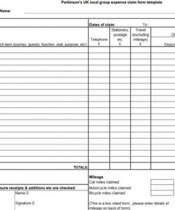 Office Expense Claim Form Template