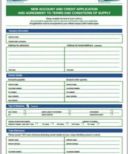 Printable 30 Day Credit Application Form Template Doc Sample