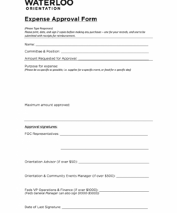 Printable Capital Expenditure Approval Form Template Word