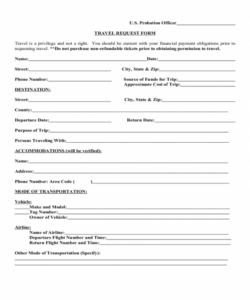 Printable Employee Travel Request Form Template Pdf