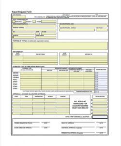Printable Employee Travel Request Form Template  Sample