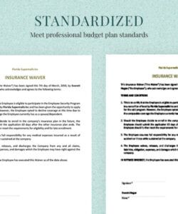 Printable Health Insurance Waiver Form Template  Sample