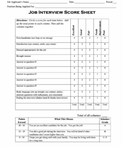 Printable Job Interview Evaluation Form Template Word Sample