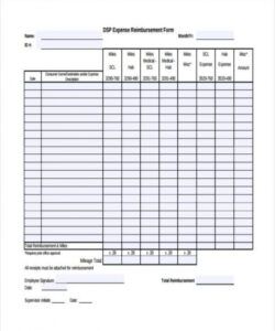 Printable Payment Reimbursement Form Template Doc Sample