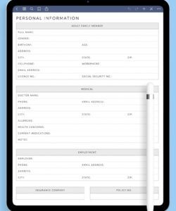 Printable Personal Data Collection Form Template Pdf