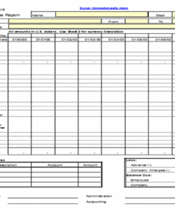 Printable Travel Expense Reimbursement Form Template Excel Example
