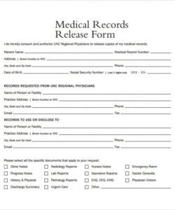 Professional Access To Medical Records Consent Form Template Excel Sample