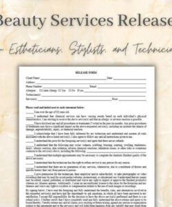 Professional Beauty Treatment Disclaimer Form Template