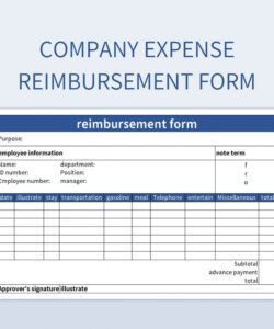 Professional Daycare Reimbursement Form Template  Example