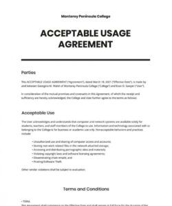 Professional Employee Laptop Agreement Form Template Excel