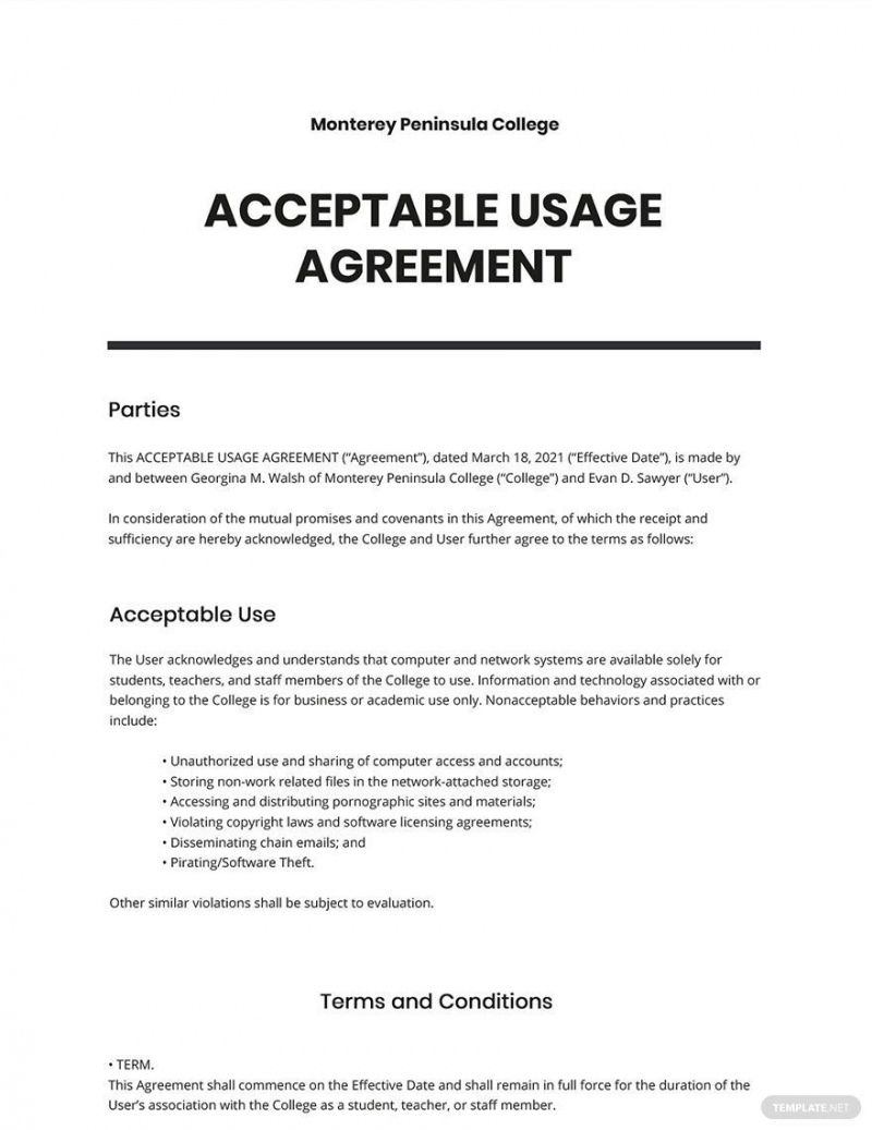 Professional Employee Laptop Agreement Form Template Excel