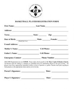 Youth Basketball Waiver Form Template