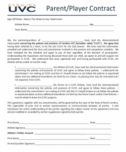 Youth Basketball Waiver Form Template Word Sample