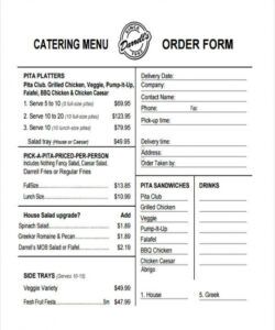 Best Catering Services Menu Template Doc Sample