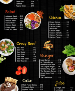 Best Catering Services Menu Template  Sample