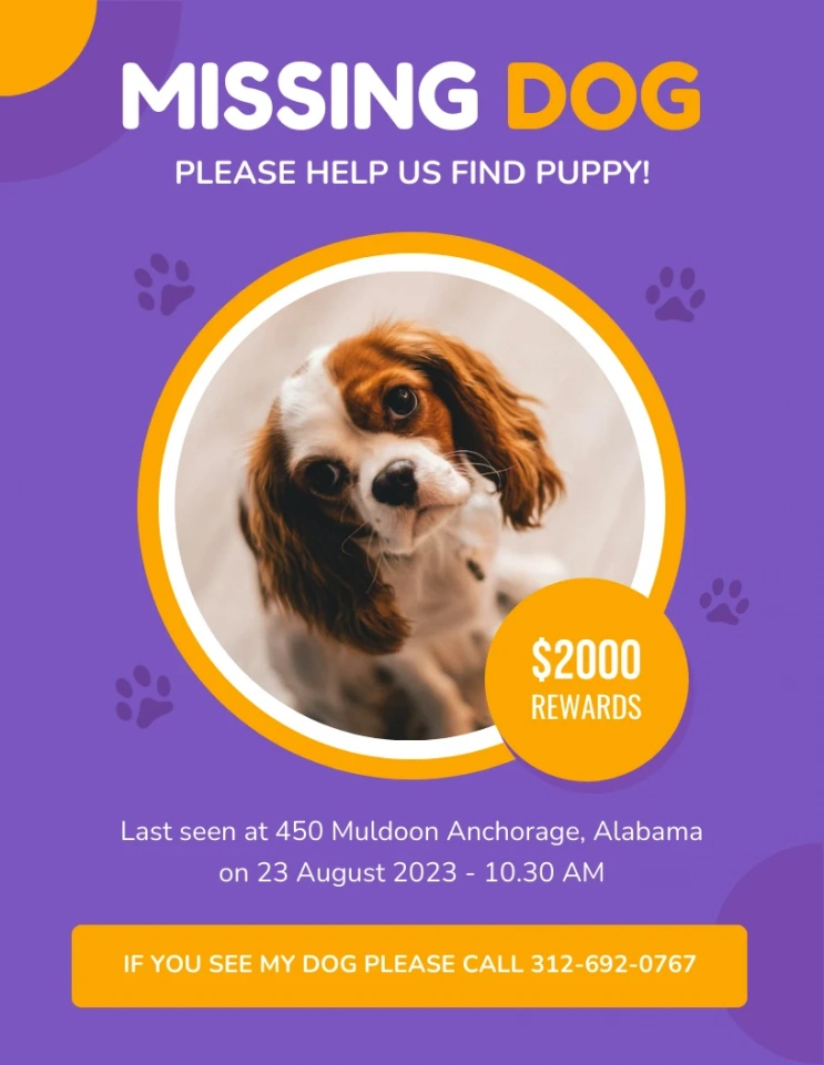 Best Found Dog Poster Template Excel Example