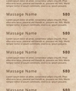 Best Massage Therapy Menu Of Services Template Pdf Example
