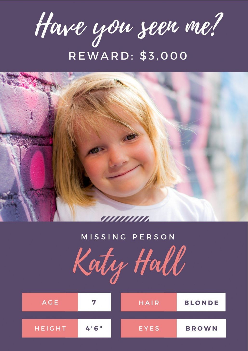 Blank Missing Person Poster Template Pdf Example