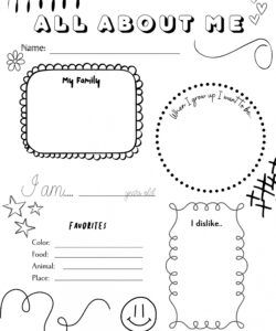 Costum All About Me Poster Template Doc Sample