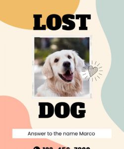 Costum Found Dog Poster Template Pdf Sample