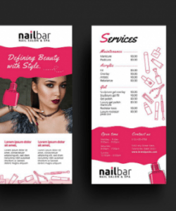 Costum Hair Salon Service Menu Templates  Example